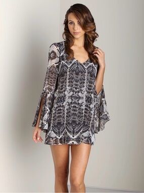 Show Me Your MuMu Snake-Print Flowy Mini Dress